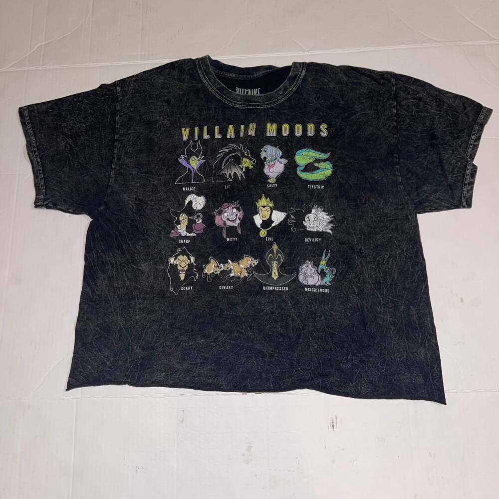 Disney Women Villains Mood Black Graphic Crewneck Sweatshirt Size Large - Picture 3 of 5